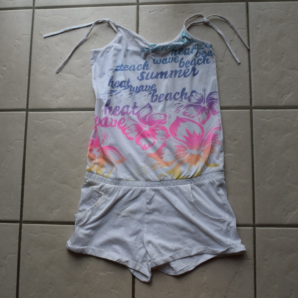 H&M White Beach Swim Suit Cover Up Romper